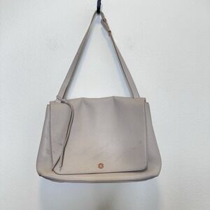 Dagne Dover Simone Satchel Leather Shoulder Bag‎ Briefcase 100% Leather Gray